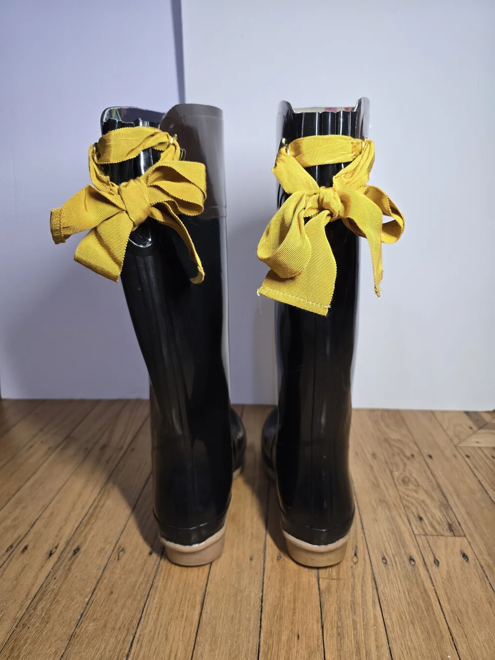 Joules Cottagecore Tall Rain Boots Black Brown Waterproof
